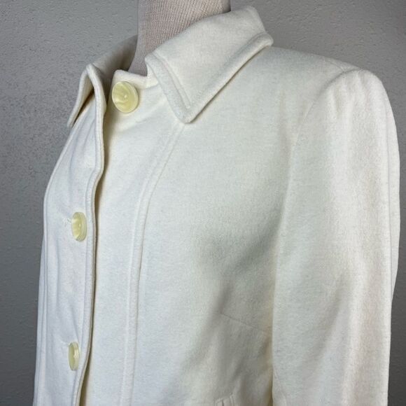 NWT Anne Klein Ivory White Wool Blend Jacket Size M - Picture 5 of 9